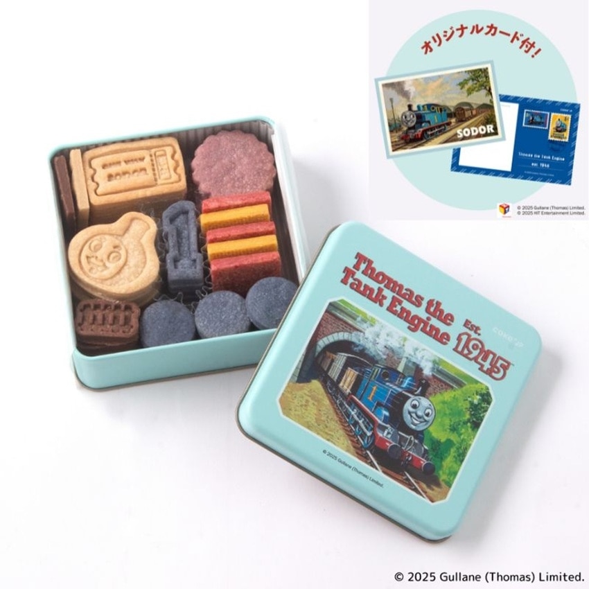 【カード付】『きかんしゃトーマス』クッキー缶 39枚入